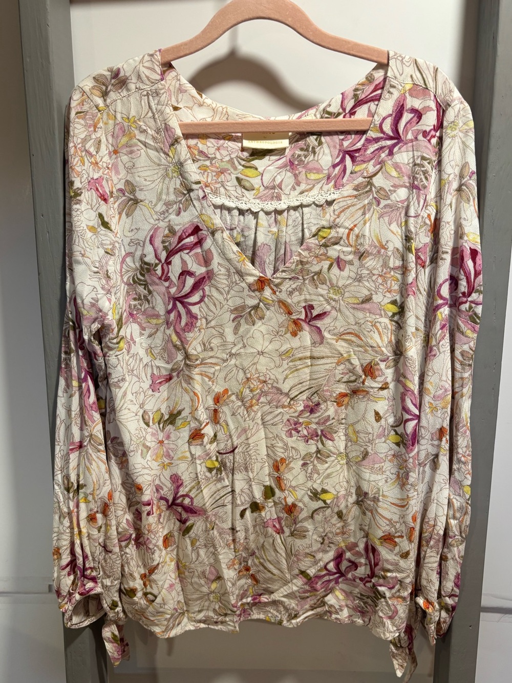 Maeve M Floral V-neck Blouse, boutique, Bohemian, feminine, peasant, Renaissance